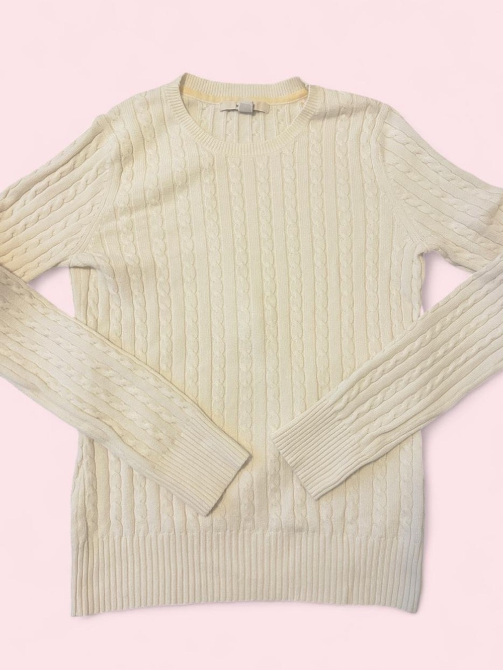 Merona Cream Cable Knit Crewneck Sweater